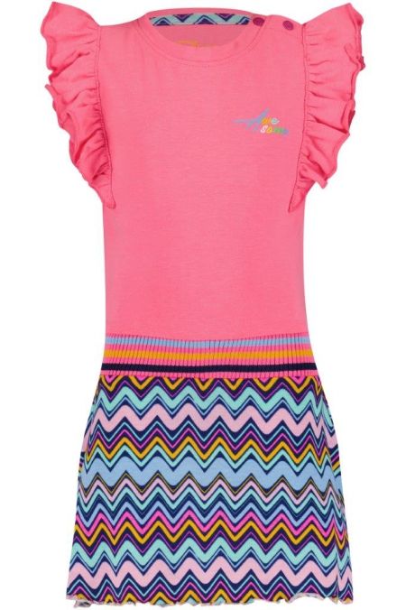4President jurk Celin neon pink zigzag aop pink Mini More